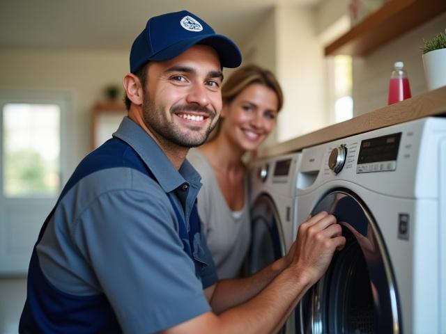 Tekniker som utfører reparasjon på et kjøkken på stedet.